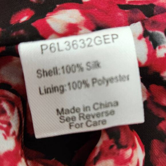 Parker Silk Floral Print Cold Shoulder Blouse Size Small - Picture 6 of 7